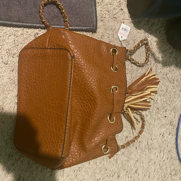 KissMe Couture Brown Patent Leather Crossbody shoulder bag Size 12X10x5 1/2 - Picture 10 of 15